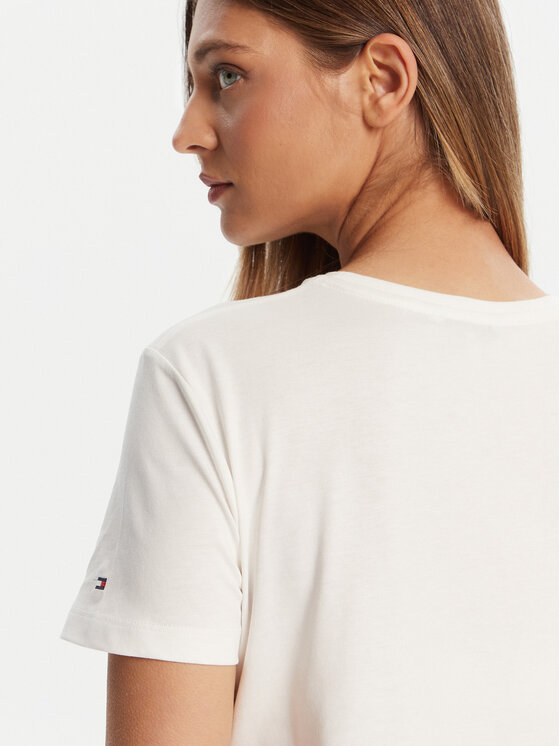 Tommy Hilfiger Tommy Hilfiger Camiseta Gold Crest WW0WW46153 Blanco Regular Fit