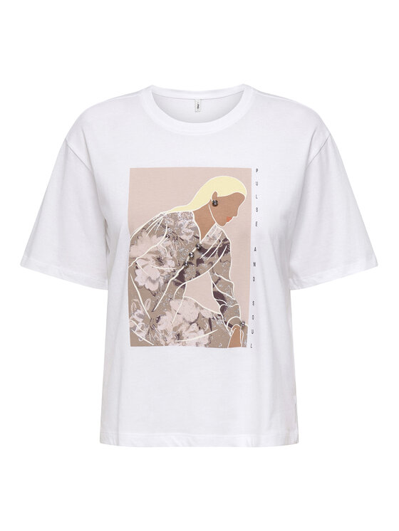 ONLY ONLY Camiseta Susan 15372179 Blanco Regular Fit