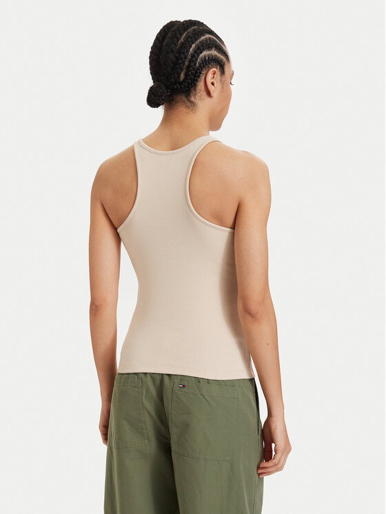 Tommy Jeans Tommy Jeans Top Racerback DW0DW22264 Beige claro Slim Fit