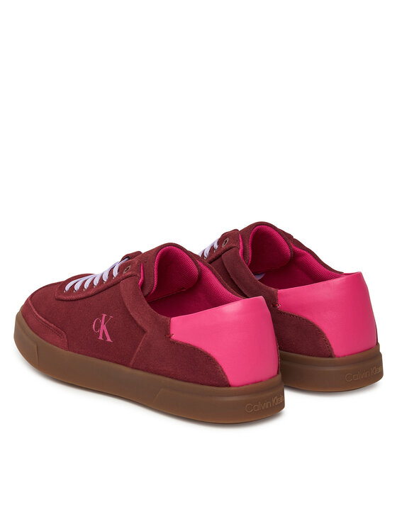 Calvin Klein Сникърси Calvin Klein Low Pro Cups Lace Up Sue Mix Mg HW0HW02683 Бордо