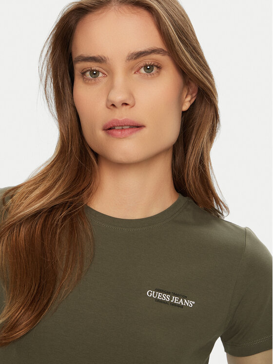 Guess Jeans Guess Jeans Футболка W4YI02 J1314 Зелений Regular Fit