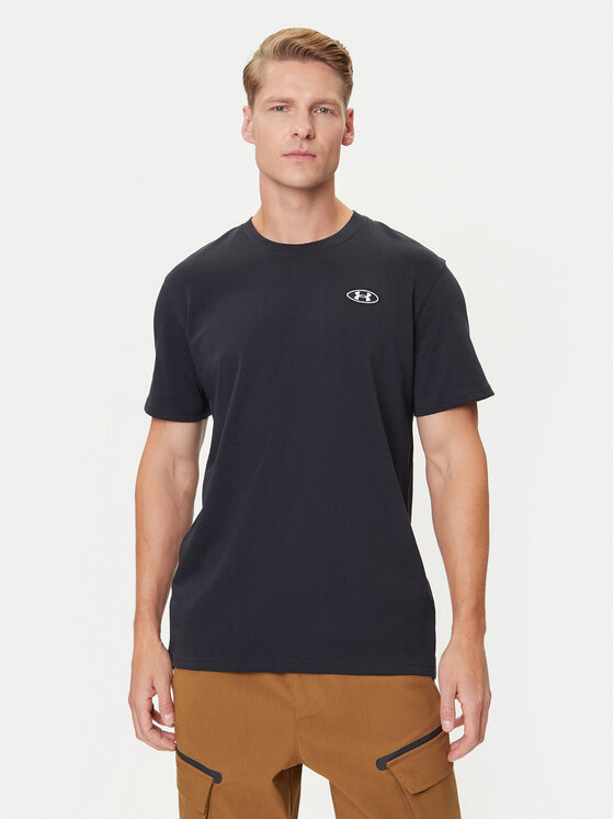 Under Armour Under Armour Футболка Ua Hw Lc Patch Ss 1382902-001 Чорний Loose Fit