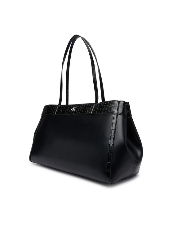 Calvin Klein Rankinė Calvin Klein Ck Croc Snap Large Tote LV04F3904G Juoda