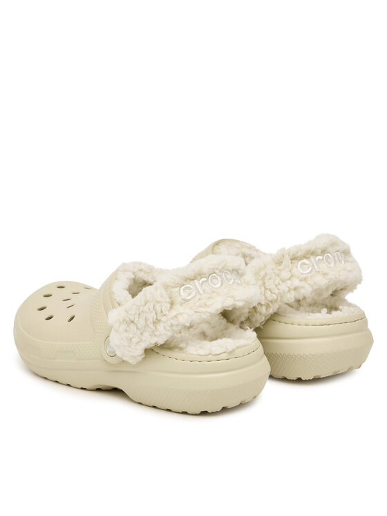 Crocs Pantoletten Crocs Classic Fleece Lined Clog Quartz 211396 Beige