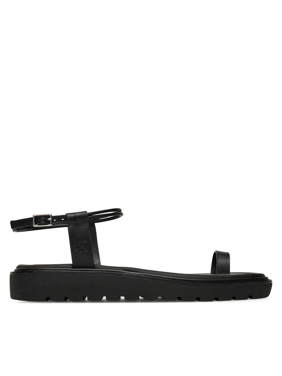 Calvin Klein Jeans Sandali Calvin Klein Jeans Rope Toe Post Sandal Lth Mg YW0YW01893 Črna