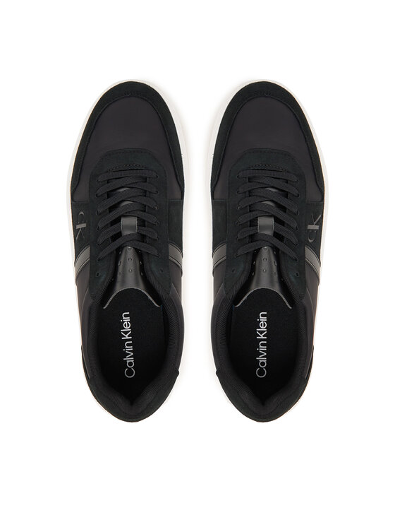 Calvin Klein Sneakers Calvin Klein Mixed Texture Lace Up Cupsole Trainers YM0YM01395 Nero