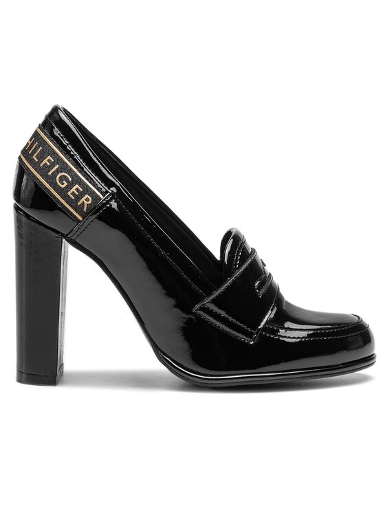 Tommy Hilfiger Обувки Tommy Hilfiger Iconic Patent Loafer FW0FW04003 Черен