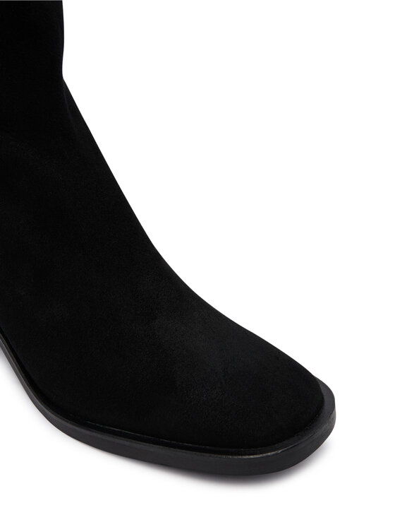 Calvin Klein Botine Calvin Klein Block Heel Ank Boot Suede HW0HW03221 Negru