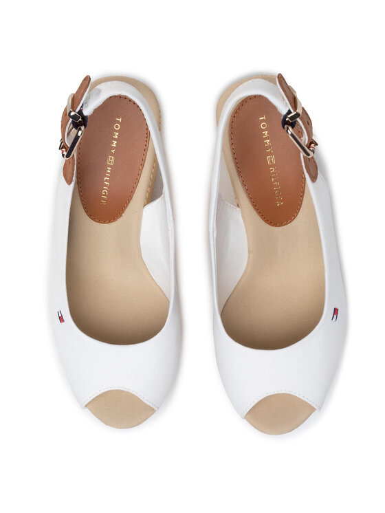 Tommy Hilfiger Alpargatas Tommy Hilfiger Iconic Elena Sling Back Wedge FW0FW04789 Écru