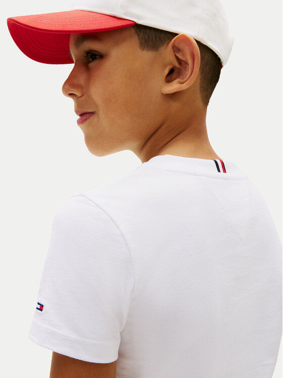 Tommy Hilfiger Tommy Hilfiger Camiseta Wavy Flag KB0KB10275 Blanco Regular Fit