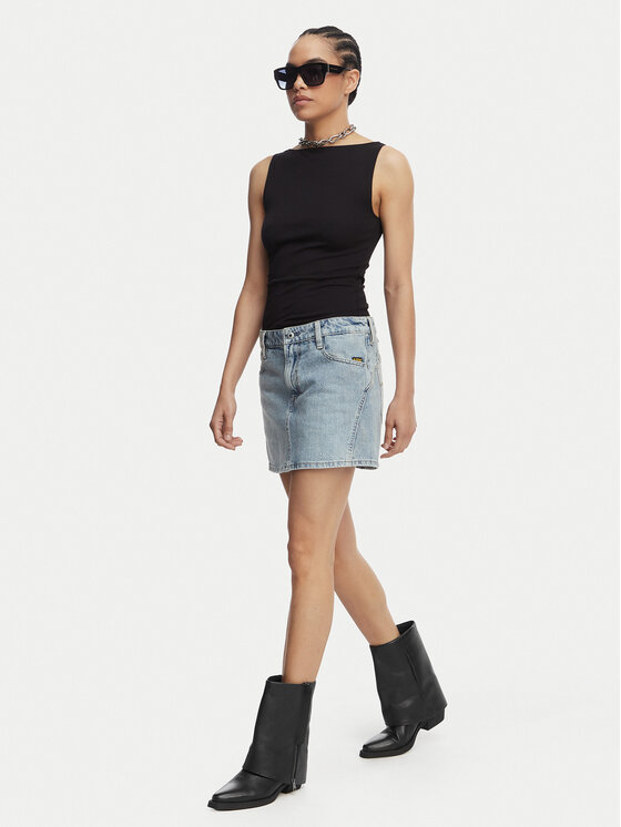G-STAR G-Star Raw Jeans suknja Cinch D28409-E352 Plava Regular Fit