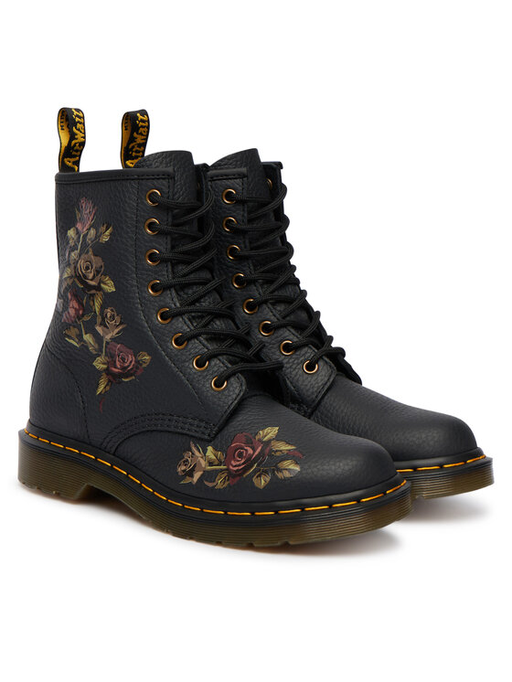 Dr. Martens Planinarske cipele Dr. Martens 1460 Decayed Roses DM32070001 Crna