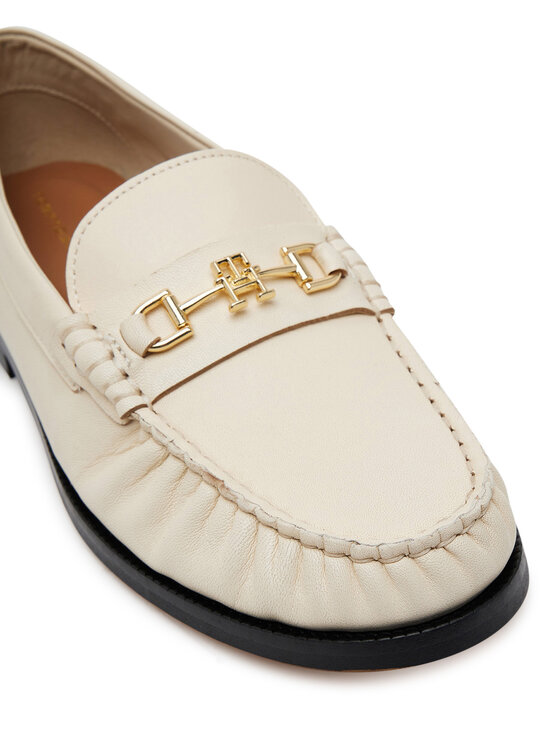 Tommy Hilfiger Scarpe basse Tommy Hilfiger Soft Leather Horsebit Loafer FW0FW08414 Écru