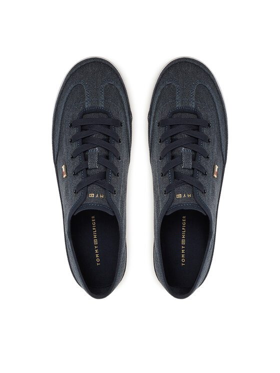 Tommy Hilfiger Zapatillas Tommy Hilfiger Washed Canvas Vulc Sneaker FW0FW08894 Azul marino