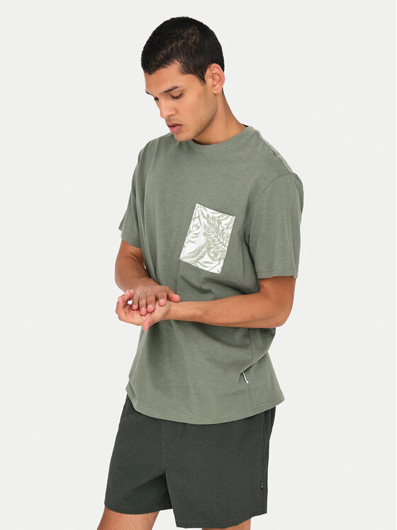 Only & Sons Only & Sons Футболка 22025286 Зелений Regular Fit