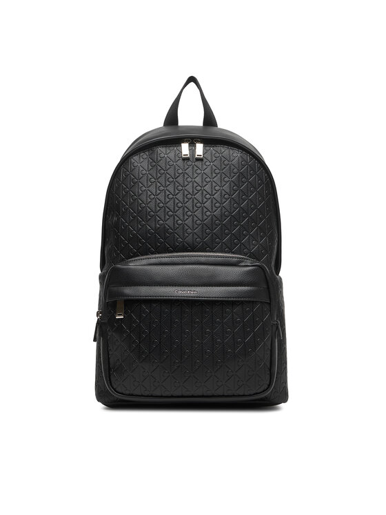 Calvin Klein Σακίδιο Calvin Klein Emblem Emboss Round Backpack LV04D3202G Μαύρο