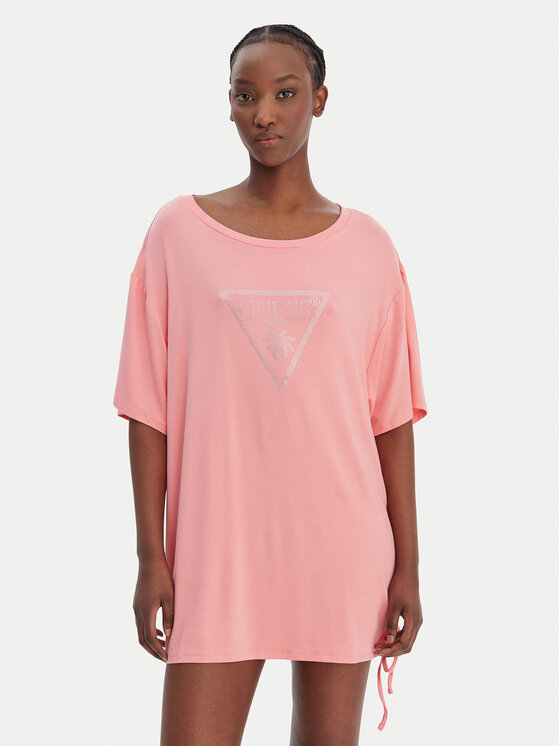 Guess Guess Футболка E4GI00 K68D2 Рожевий Oversize