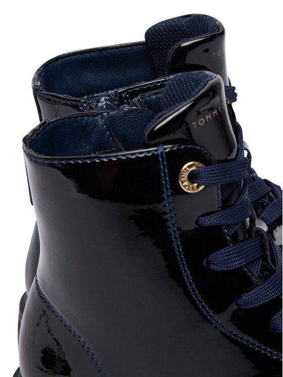 Tommy Hilfiger Gležnjarji Tommy Hilfiger Lace-Up Bootie T1A5-34005-1237 S Mornarsko modra