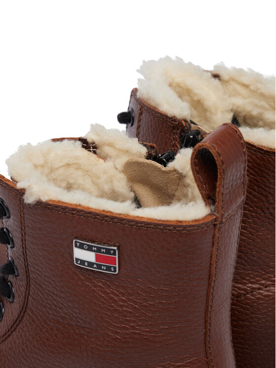 Tommy Jeans Šnurovacia obuv Tommy Jeans Tjw Platform Boots Wl EN0EN03159 Hnedá