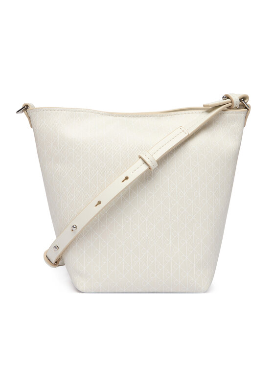 Calvin Klein Torbica Calvin Klein Emblem Aop Sm Bucket Crossbody LV04F3506G Bijela