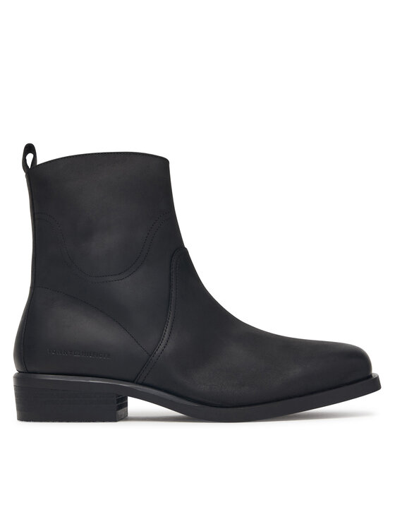 Tommy Hilfiger Členková obuv Tommy Hilfiger Hilfiger Dressy Lth Biker Boot FM0FM06077 Čierna