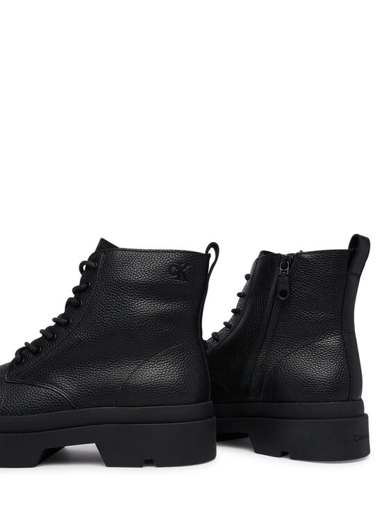 Calvin Klein Turistická obuv Calvin Klein Lugged Mid Lace Up Tc Tu Lth HM0HM02267 Černá