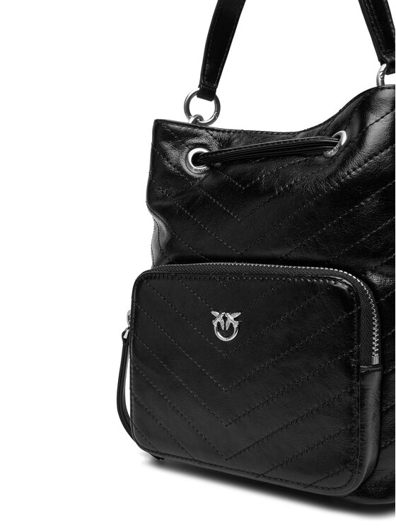 PINKO Ročna torba PINKO Cargo Bucket Vitello Al 25-26 PLTT 105112 A2JC Črna