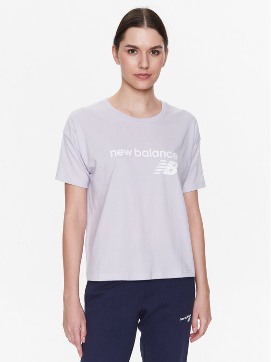 New Balance New Balance Póló Stacked WT03805 Lila Relaxed Fit