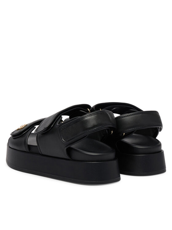 Tommy Hilfiger Sandali Tommy Hilfiger Leather Sporty Platform Sandal FW0FW09119 Nero