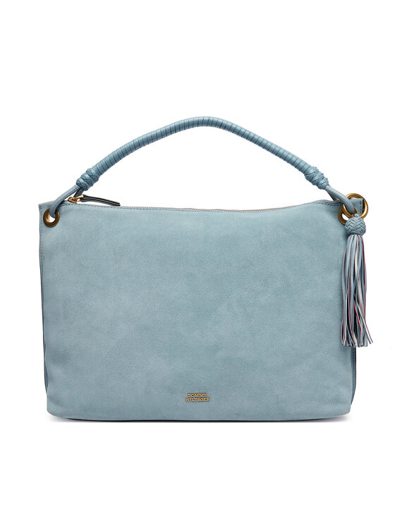 Tommy Hilfiger Soma Tommy Hilfiger Th Statement Leather Bag Suede AW0AW18402 Gaiši zils