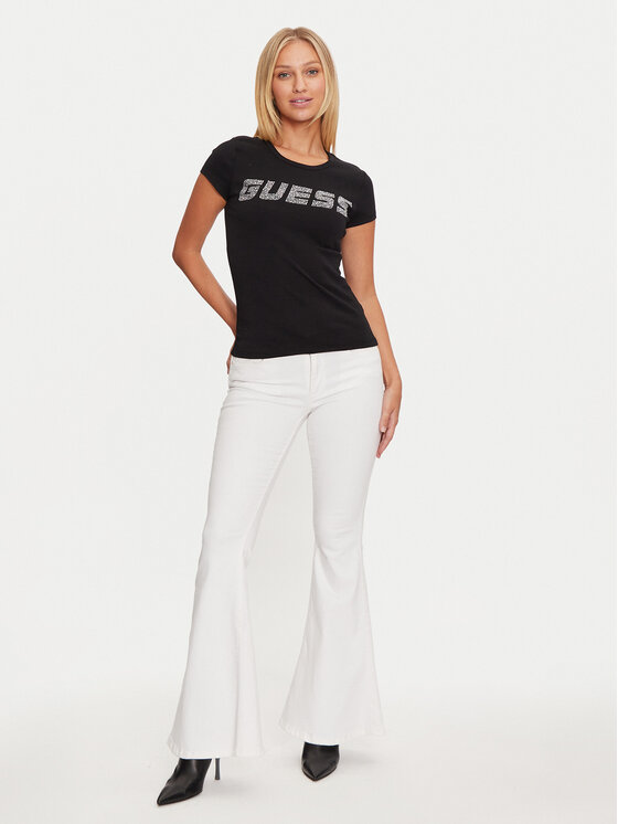 Guess Guess Футболка V4BI16 KCIV1 Чорний Regular Fit