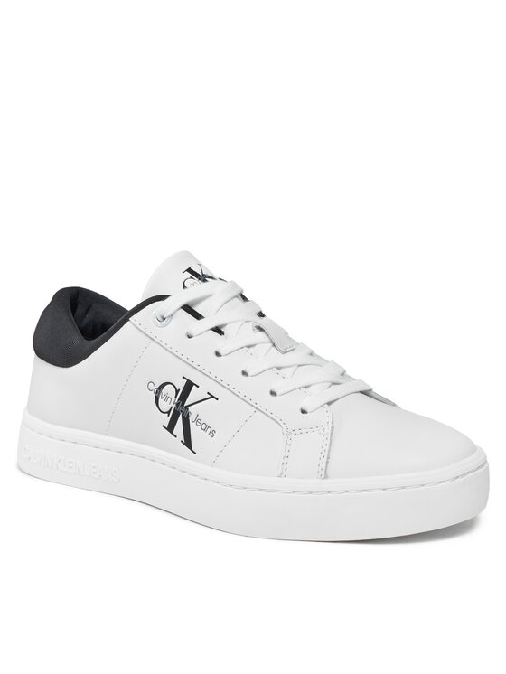 Calvin Klein Jeans Sneakersy Calvin Klein Jeans Classic Cupsole Lowlaceup Lth Wn YW0YW01444 Biela