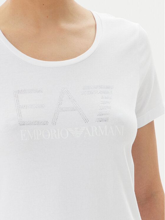 EA7 Emporio Armani EA7 Emporio Armani Marškinėliai 7W000094 AF10373 U0002 Balta Slim Fit