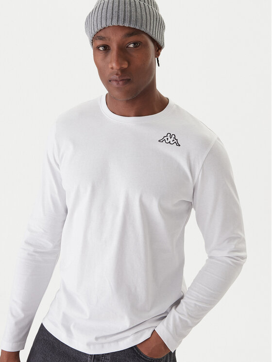 Kappa Kappa Conjunto de camisetas de manga larga Logo Saro 37216LW Blanco Regular Fit