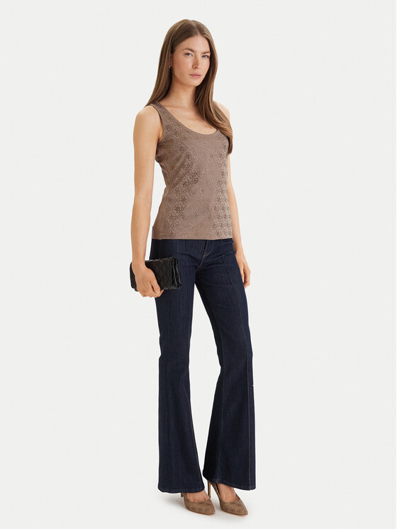 Guess Guess Top W6GP10 K2932 Marrón Regular Fit