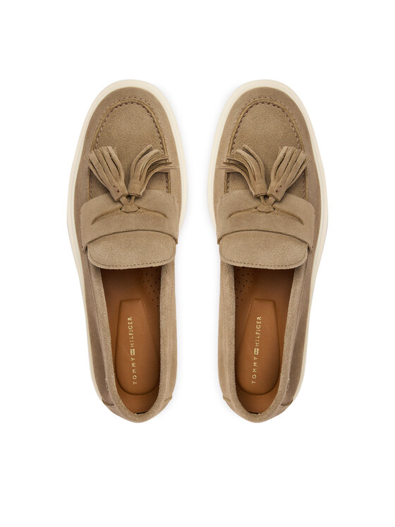 Tommy Hilfiger Loferi Tommy Hilfiger Light Suede Tassel Loafer FW0FW09285 Brūns