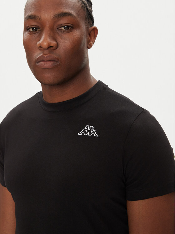 Kappa Kappa Majica Logo Korpo Cafers 304J150 Črna Slim Fit