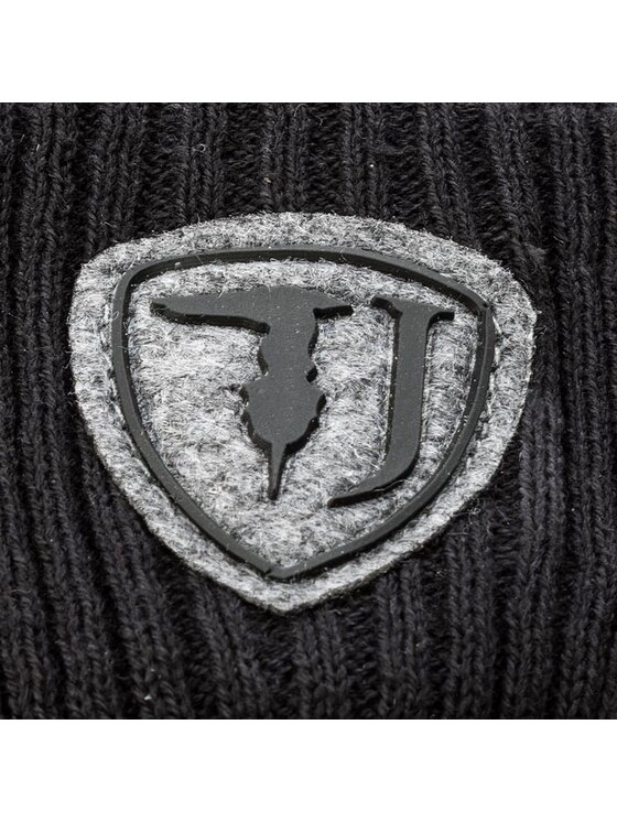 Trussardi Czapka Trussardi Hat Knitted Patch Felt 57Z00006 Czarny