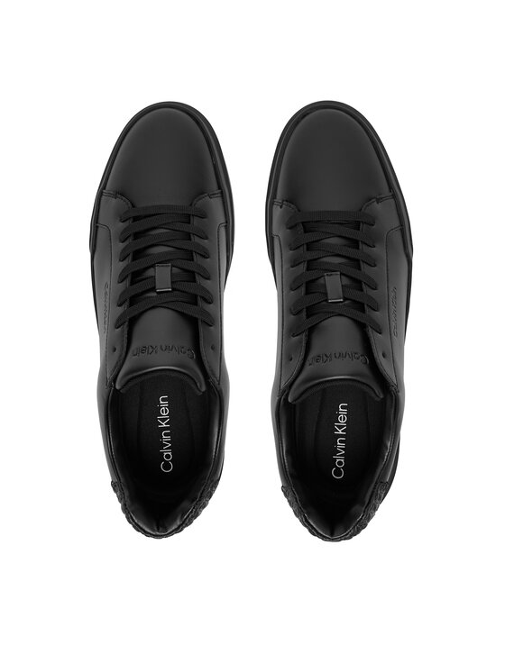 Calvin Klein Sneakersy Calvin Klein Chunky Cupsole Laceup Lth Bt Aop HM0HM02070 Čierna