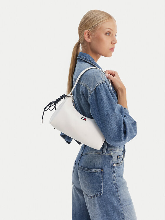 Tommy Jeans Дамска чанта Tommy Jeans Tjw City Charm Shoulder Bag AW0AW18458 Бял