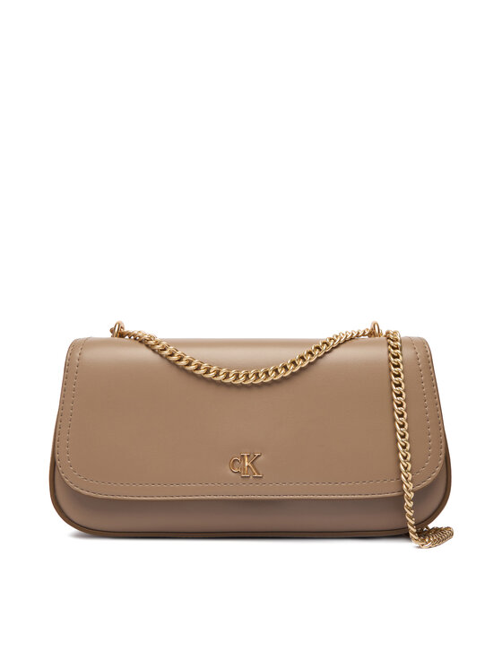 Calvin Klein Дамска чанта Calvin Klein Ck Convertible Chain Small Bag LV04F3172G Бежов