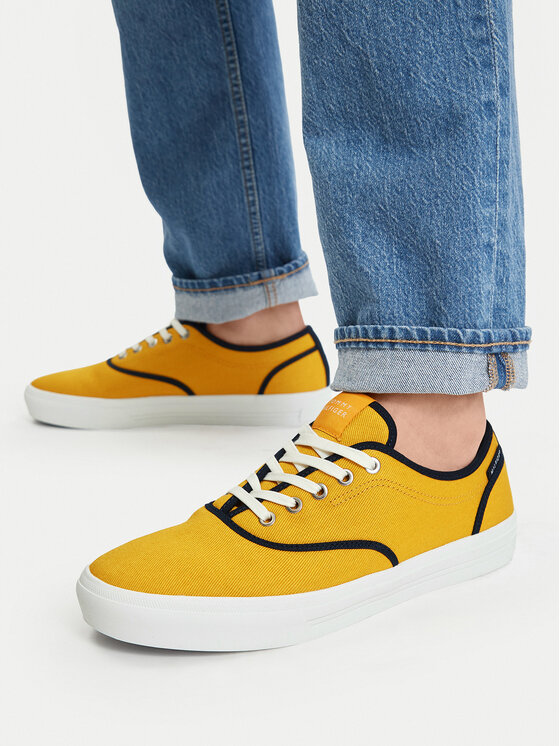 Tommy Hilfiger Гуменки Tommy Hilfiger Th Vulc Cup Long Lace Canvas FM0FM05874 Жълт