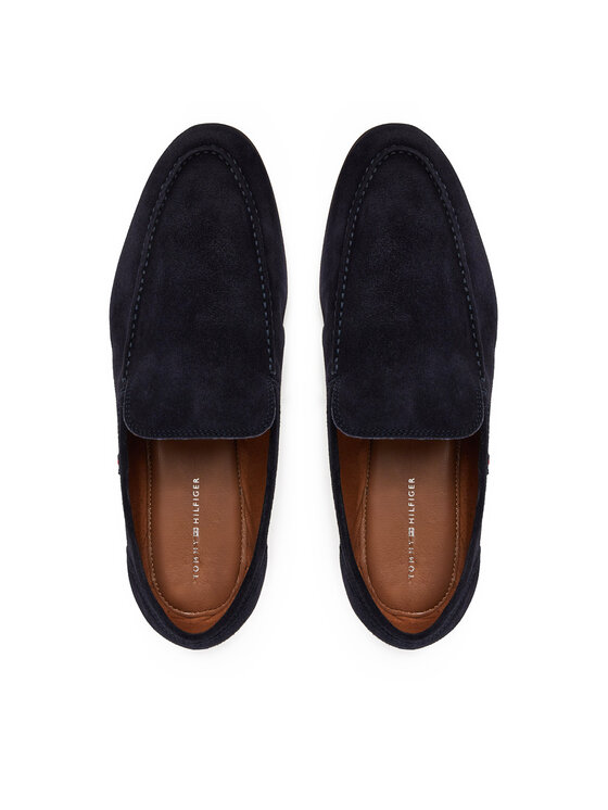 Tommy Hilfiger Mokasíny Tommy Hilfiger Hilfiger Flexible Suede Loafer FM0FM05496 Tmavomodrá