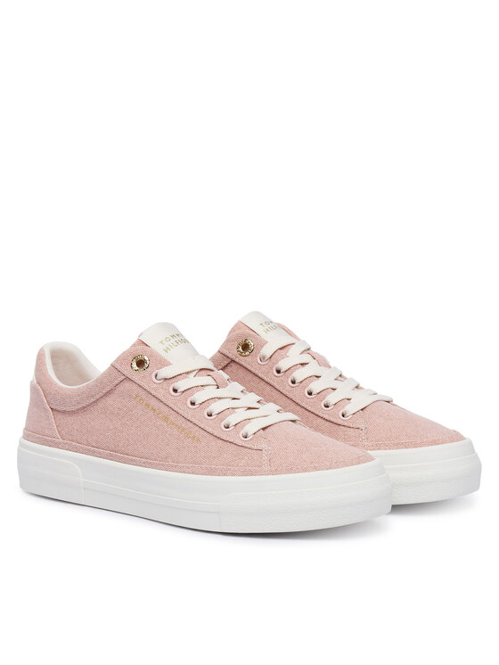 Tommy Hilfiger Sneakers Tommy Hilfiger Washed Canvas Platform Trainers FW0FW09172 Rosa
