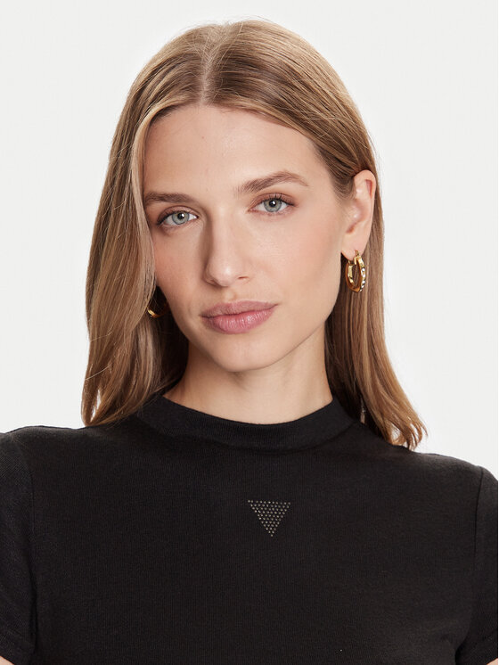 Guess Guess Футболка W5BP07 KCGM2 Чорний Slim Fit