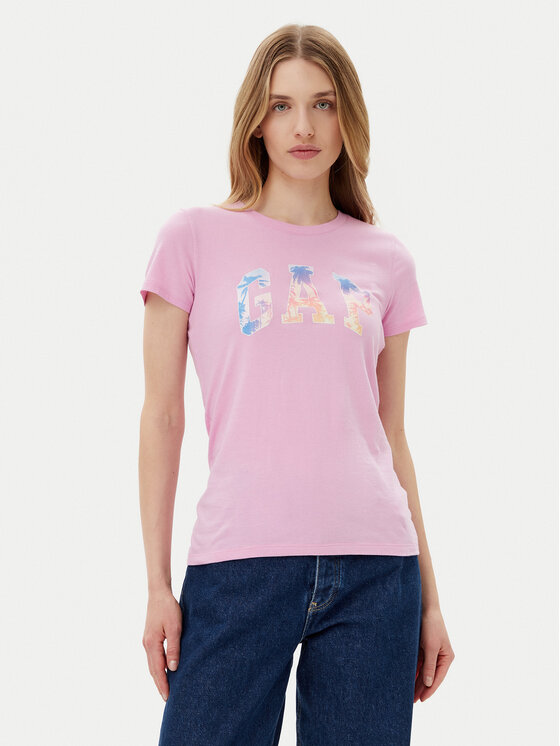 Gap Gap Majica 776775-06 Roza Regular Fit