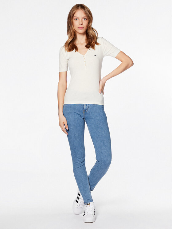 Lee Lee T-Shirt L44KIPNQ 112333722 Εκρού Regular Fit