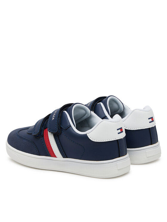 Tommy Hilfiger Tenisice Tommy Hilfiger Stripes Low Cut Lace Velcro Sneaker T1X9-33840-1269 S Tamnoplava