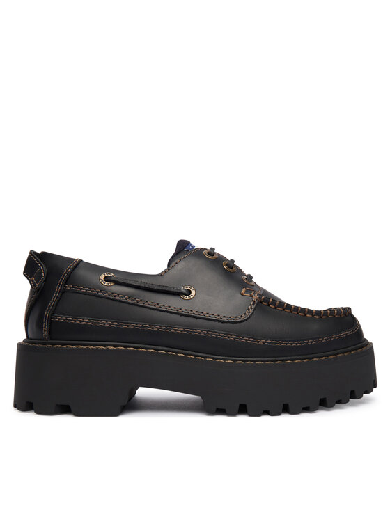 Tommy Jeans Cipele Tommy Jeans Archive '01 Boat Shoe Leather EN0EN03003 Crna