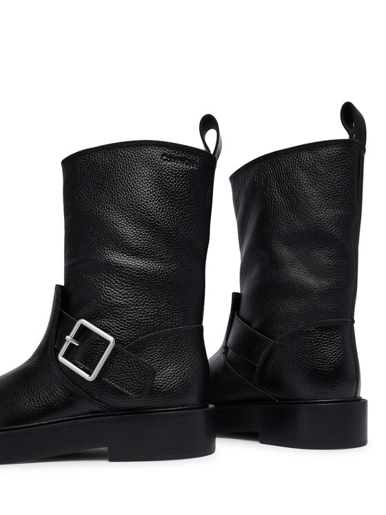 Calvin Klein Čizme Calvin Klein Conc Welt Mid Biker Boot Lth HW0HW03212 Crna